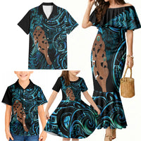 Maripi New Zealand Family Matching Mermaid Dress and Hawaiian Shirt Maori Weapon Paua Shell Haka Fern LT14 - Polynesian Pride