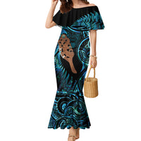 Maripi New Zealand Family Matching Mermaid Dress and Hawaiian Shirt Maori Weapon Paua Shell Haka Fern