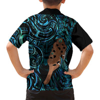 Maripi New Zealand Kid Hawaiian Shirt Maori Weapon Paua Shell Haka Fern