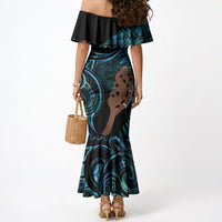 Maripi New Zealand Mermaid Dress Maori Weapon Paua Shell Haka Fern LT14 - Polynesian Pride