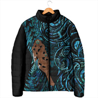 Maripi New Zealand Padded Jacket Maori Weapon Paua Shell Haka Fern