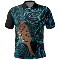 Maripi New Zealand Polo Shirt Maori Weapon Paua Shell Haka Fern LT14 Turquoise - Polynesian Pride