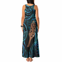 Maripi New Zealand Tank Maxi Dress Maori Weapon Paua Shell Haka Fern LT14 - Polynesian Pride