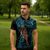 Maripi New Zealand Zipper Polo Shirt Maori Weapon Paua Shell Haka Fern LT14 - Polynesian Pride