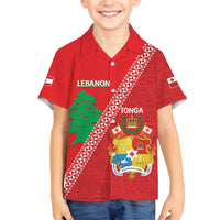 Tonga And Lebanon Kid Hawaiian Shirt 2026 Together Half Style