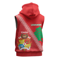 Tonga And Lebanon Sleeveless Hoodie 2026 Together Half Style
