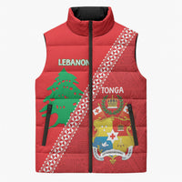 Tonga And Lebanon Sleeveless Puffer Jacket 2026 Together Half Style