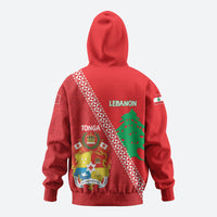 Tonga And Lebanon Zip Hoodie 2026 Together Half Style