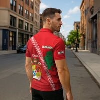 Tonga And Lebanon Zipper Polo Shirt 2026 Together Half Style LT14 - Polynesian Pride