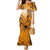 Orange Hawaii Family Matching Outfits Mermaid Dress And Hawaiian Shirt Polynesian Shark Tattoo LT14 - Polynesian Pride
