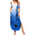 Hawaii Summer Maxi Dress Polynesian Shark Tattoo With Plumeria Blue Gradient LT14 Women Blue - Polynesian Pride