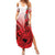Hawaii Summer Maxi Dress Polynesian Shark Tattoo With Plumeria Red Gradient LT14 Women Red - Polynesian Pride