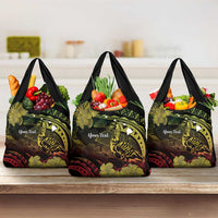 Personalised Hawaii Nene Goose Grocery Bag Hawaiian Map Hibiscus Polynesian Art - Reggae Gradient LT14 3-pack One Size Reggae - Polynesian Pride