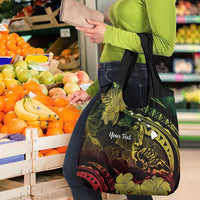 Personalised Hawaii Nene Goose Grocery Bag Hawaiian Map Hibiscus Polynesian Art - Reggae Gradient LT14 - Polynesian Pride