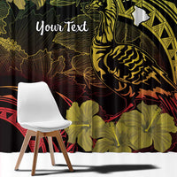 Personalised Hawaii Nene Goose Window Curtain Hawaiian Map Hibiscus Polynesian Art - Reggae Gradient