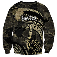 Personalised Hawaii Nene Goose Sweatshirt Hawaiian Map Hibiscus Polynesian Art - Beige LT14 - Polynesian Pride