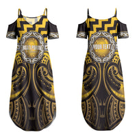Aotearoa Ngati Porou Personalised Couples Matching Summer Maxi Dress and Hawaiian Shirt Maori Iwi Poutama Puhoro Tattoo