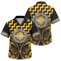 Aotearoa Ngati Porou Personalised Family Matching Off The Shoulder Long Sleeve Dress and Hawaiian Shirt Maori Iwi Poutama Puhoro Tattoo