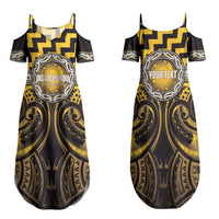 Aotearoa Ngati Porou Personalised Family Matching Summer Maxi Dress and Hawaiian Shirt Maori Iwi Poutama Puhoro Tattoo