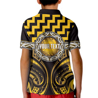 Aotearoa Ngati Porou Personalised Kid Polo Shirt Maori Iwi Poutama Puhoro Tattoo