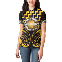 Aotearoa Ngati Porou Personalised Women Polo Shirt Maori Iwi Poutama Puhoro Tattoo