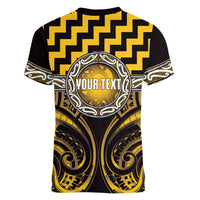 Aotearoa Ngati Porou Personalised Women V-Neck T-Shirt Maori Iwi Poutama Puhoro Tattoo