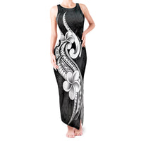 Polynesia Family Matching Outfits Tank Maxi Dress And Hawaiian Shirt Plumeria With Tribal Pattern Black Vibes LT14 - Polynesian Pride