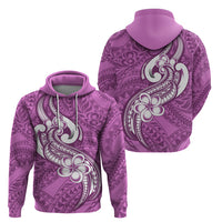 Polynesia Hoodie Plumeria With Tribal Pattern Pink Pastel Vibes LT14 - Polynesian Pride