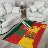 Rugby Papua New Guinea and Lebanon Area Rug PNG Kumuls Cedars Together