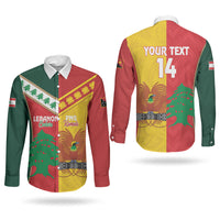Custom Rugby Papua New Guinea and Lebanon Couples Matching Short Sleeve Bodycon Dress and Long Sleeve Button Shirt PNG Kumuls Cedars Together