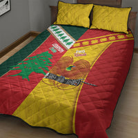 Rugby Papua New Guinea and Lebanon Quilt Bed Set PNG Kumuls Cedars Together