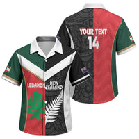 Custom Rugby New Zealand and Lebanon Family Matching Off Shoulder Maxi Dress and Hawaiian Shirt All Black Cedars Together