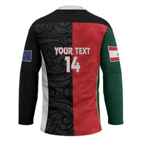 Custom Rugby New Zealand and Lebanon Hockey Jersey All Black Cedars Together