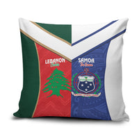 Rugby Samoa and Lebanon Pillow Cover Toa Samoa Cedars Together