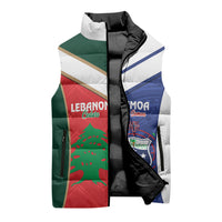 Custom Rugby Samoa and Lebanon Sleeveless Puffer Jacket Toa Samoa Cedars Together