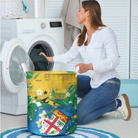 Malampa Fiji Day Laundry Basket 10 October Together We Grow Grunge Tapa Motifs