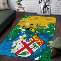 Malampa Fiji Day Area Rug 10 October Together We Grow Grunge Tapa Motifs