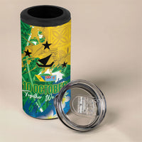 Malampa Fiji Day 4 in 1 Can Cooler Tumbler 10 October Together We Grow Grunge Tapa Motifs