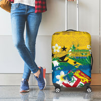 Malampa Fiji Day Luggage Cover 10 October Together We Grow Grunge Tapa Motifs