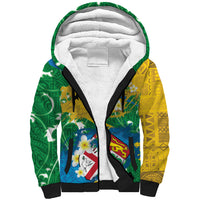 Malampa Fiji Day Sherpa Hoodie 10 October Together We Grow Grunge Tapa Motifs
