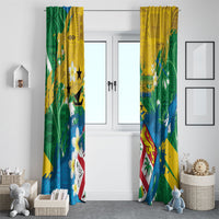 Malampa Fiji Day Window Curtain 10 October Together We Grow Grunge Tapa Motifs