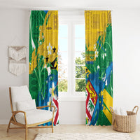 Malampa Fiji Day Window Curtain 10 October Together We Grow Grunge Tapa Motifs