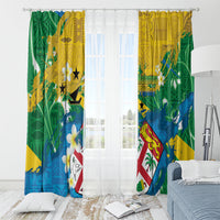 Malampa Fiji Day Window Curtain 10 October Together We Grow Grunge Tapa Motifs