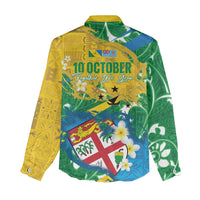 Malampa Fiji Day Women Casual Shirt 10 October Together We Grow Grunge Tapa Motifs