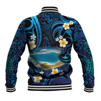 French Polynesia Tetiaroa Atoll Baseball Jacket Polynesian Curves Style