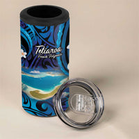 Personalised French Polynesia Tetiaroa Atoll 4 in 1 Can Cooler Tumbler Polynesian Curves Style