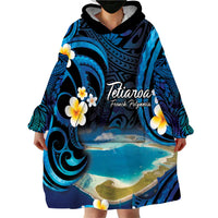 French Polynesia Tetiaroa Atoll Wearable Blanket Hoodie Polynesian Curves Style