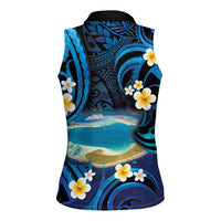 French Polynesia Tetiaroa Atoll Women Sleeveless Polo Shirt Polynesian Curves Style LT14 - Polynesian Pride