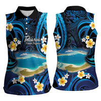 French Polynesia Tetiaroa Atoll Women Sleeveless Polo Shirt Polynesian Curves Style LT14 - Polynesian Pride