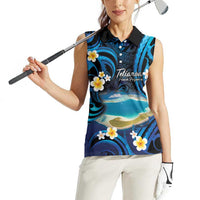 French Polynesia Tetiaroa Atoll Women Sleeveless Polo Shirt Polynesian Curves Style LT14 - Polynesian Pride